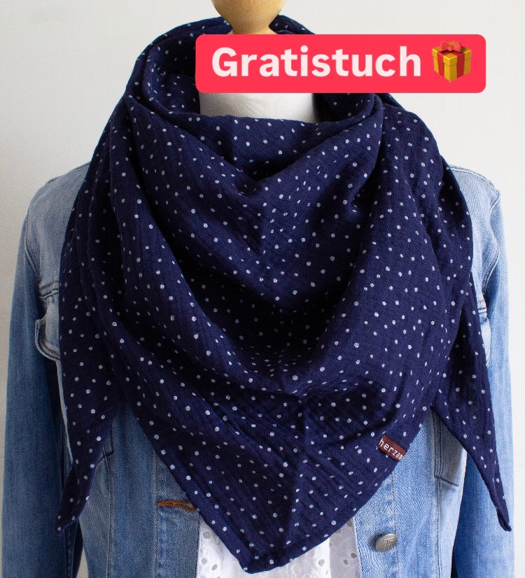 GRATIS-Tuch: Ab 90,-€ Bestellwert zu deiner Bestellung geschenkt - Dreieckstuch aus Musselin - (Bitte dafür diesen Artikel zum Warenkorb hinzufügen!)