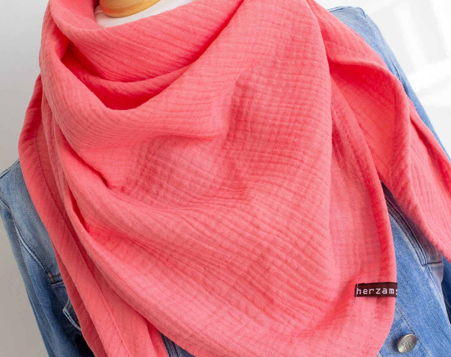 Leichtes Dreieckstuch Musselintuch handgenäht für Erwachsene aus besonders kuschelig weichen Baumwollmusselin mit viel Liebe für Dich einzigartig angefertigt in Deutschland