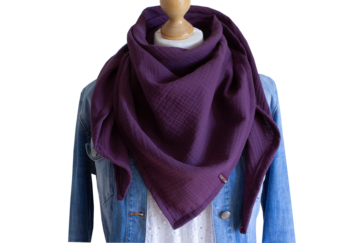 Leichtes Dreieckstuch Musselintuch handgenäht für Erwachsene aus besonders kuschelig weichen Baumwollmusselin mit viel Liebe für Dich einzigartig angefertigt in Deutschland