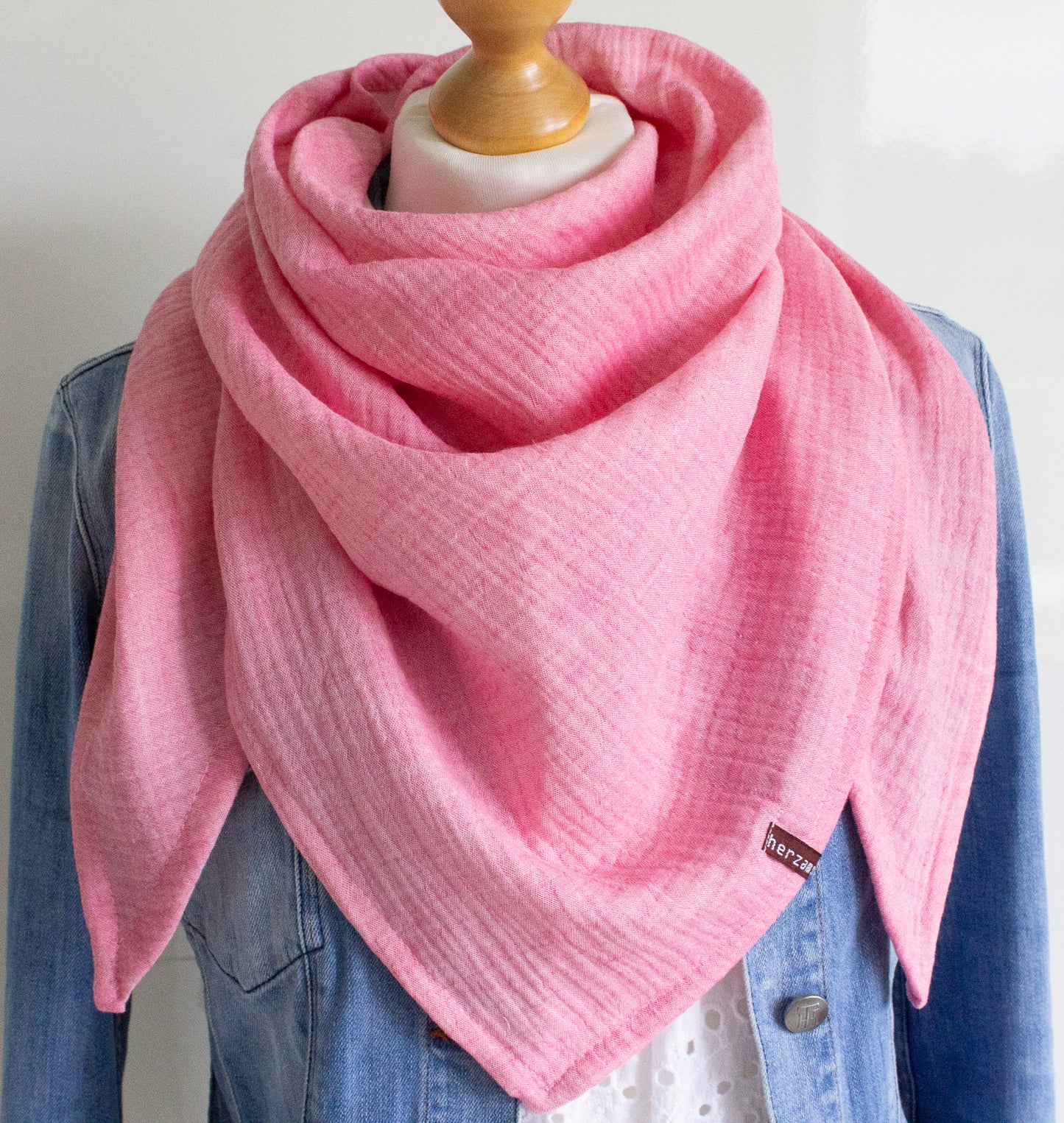 Leichtes Dreieckstuch Musselintuch handgenäht für Erwachsene aus besonders kuschelig weichen Baumwollmusselin mit viel Liebe für Dich einzigartig angefertigt in Deutschland