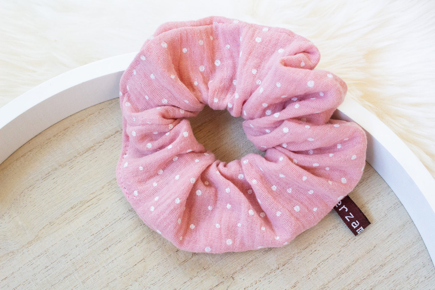 Haargummi Scrunchie aus hochwertigen Musselin handmade in Deutschland
