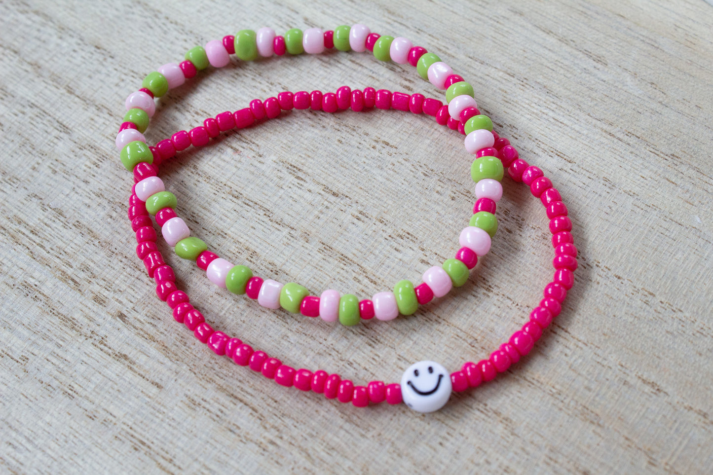 Buntes Perlenarmband multicolor pink, grün, rosa
