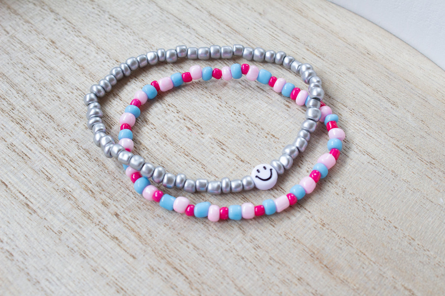 Buntes Perlenarmband multicolor pink, türkis, rosa