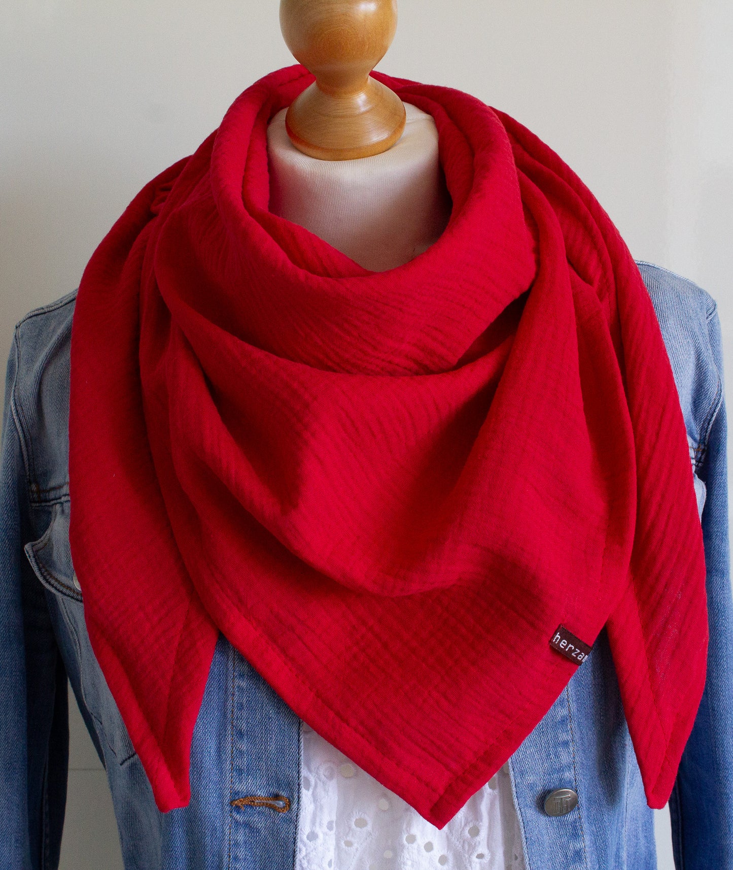 Leichtes Dreieckstuch Musselintuch handgenäht für Erwachsene aus besonders kuschelig weichen Baumwollmusselin mit viel Liebe für Dich einzigartig angefertigt in Deutschland