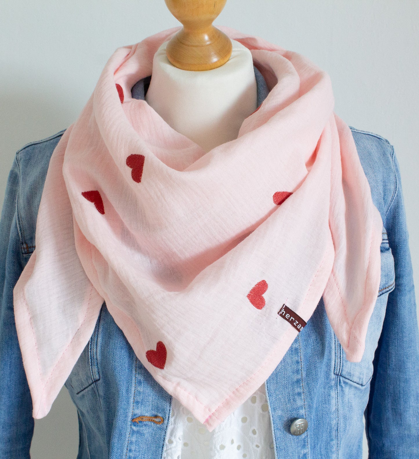 Leichtes Dreieckstuch Musselintuch handgenäht für Erwachsene aus besonders kuschelig weichen Baumwollmusselin mit viel Liebe für Dich einzigartig angefertigt in Deutschland