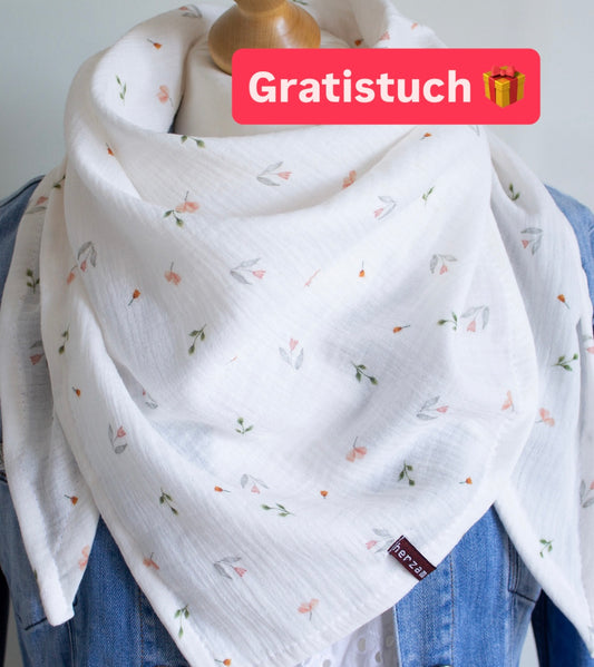 GRATIS-Tuch: Ab 90,-€ Bestellwert zu deiner Bestellung geschenkt - Dreieckstuch aus Musselin - (Bitte dafür diesen Artikel zum Warenkorb hinzufügen!)
