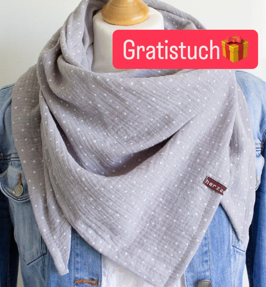 GRATIS-Tuch: Ab 90,-€ Bestellwert zu deiner Bestellung geschenkt - Dreieckstuch aus Musselin - (Bitte dafür diesen Artikel zum Warenkorb hinzufügen!)
