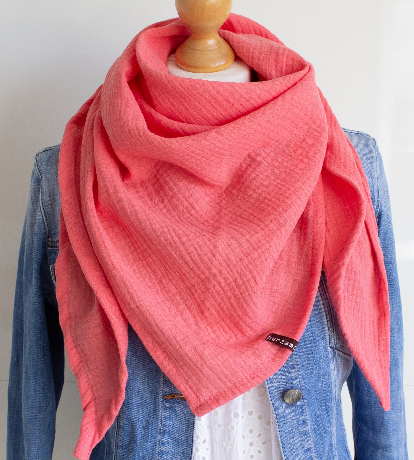 Leichtes Dreieckstuch Musselintuch handgenäht für Erwachsene aus besonders kuschelig weichen Baumwollmusselin mit viel Liebe für Dich einzigartig angefertigt in Deutschland