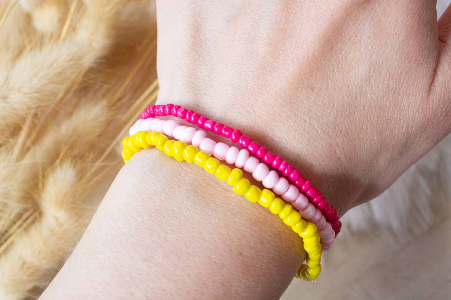 Perlenarmband gelb