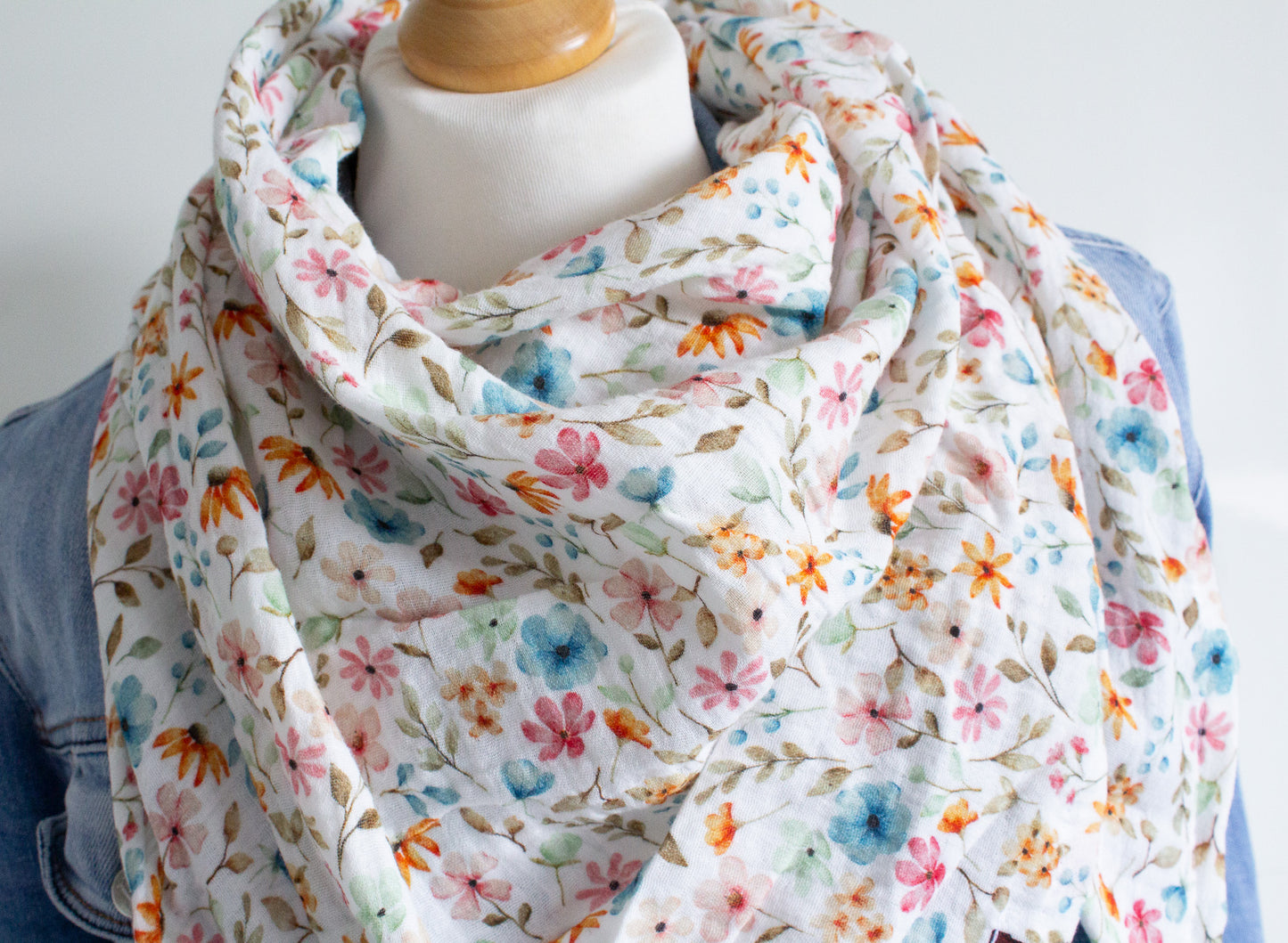 Leichtes Dreieckstuch Musselintuch handgenäht für Erwachsene aus besonders kuschelig weichen Baumwollmusselin mit viel Liebe für Dich einzigartig angefertigt in Deutschland