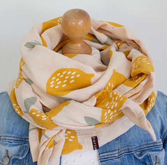 Handgenähtes XXL-Musselintuch für Erwachsene aus besonders kuschelig weichen Baumwollmusselin mit viel Liebe für Dich einzigartig angefertigt in Deutschland