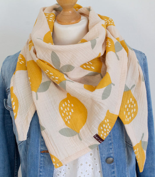 Leichtes Dreieckstuch Musselintuch handgenäht für Erwachsene aus besonders kuschelig weichen Baumwollmusselin mit viel Liebe für Dich einzigartig angefertigt in Deutschland