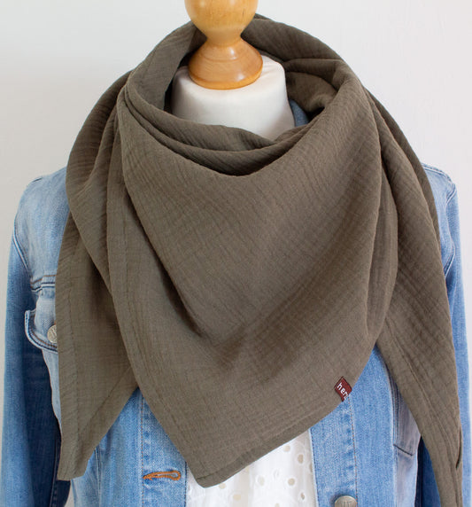 Leichtes Dreieckstuch Musselintuch handgenäht für Erwachsene aus besonders kuschelig weichen Baumwollmusselin mit viel Liebe für Dich einzigartig angefertigt in Deutschland