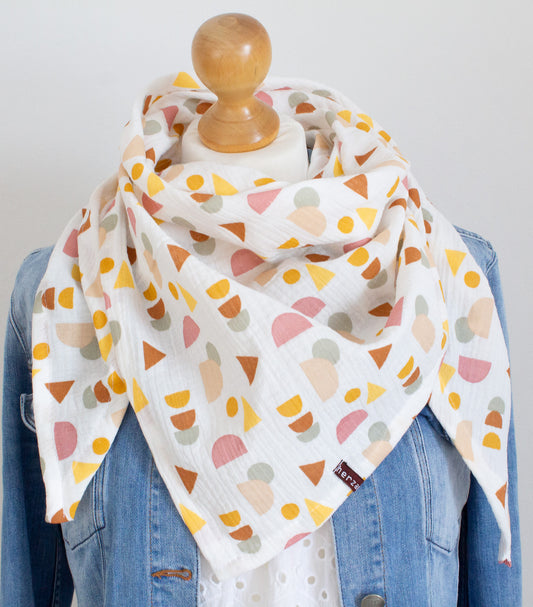 Leichtes Dreieckstuch Musselintuch handgenäht für Erwachsene aus besonders kuschelig weichen Baumwollmusselin mit viel Liebe für Dich einzigartig angefertigt in Deutschland