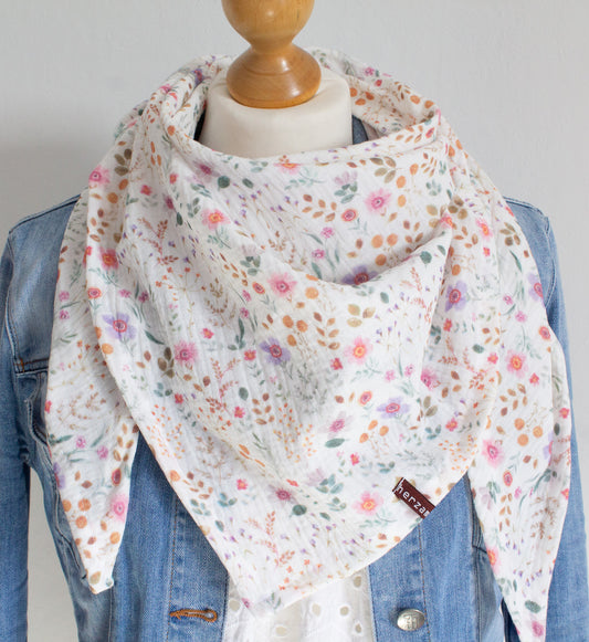 Leichtes Dreieckstuch Musselintuch handgenäht für Erwachsene aus besonders kuschelig weichen Baumwollmusselin mit viel Liebe für Dich einzigartig angefertigt in Deutschland