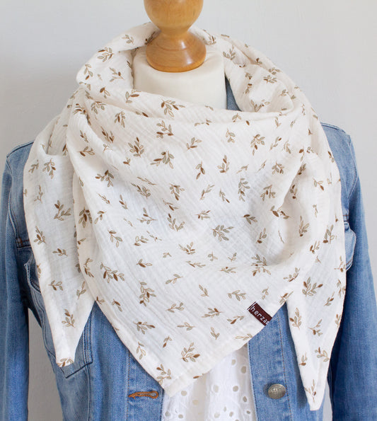 Leichtes Dreieckstuch Musselintuch handgenäht für Erwachsene aus besonders kuschelig weichen Baumwollmusselin mit viel Liebe für Dich einzigartig angefertigt in Deutschland